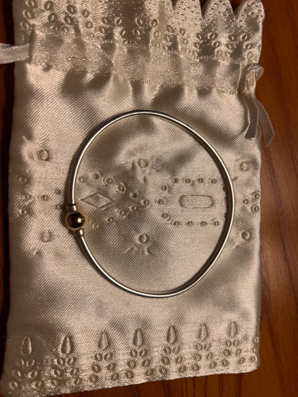 Cape Cod Ball sterling and gold necklace, bangle, and hoop earrings - Picture 4 of 7